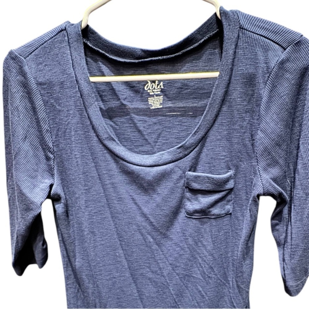 DOTS Women's Blue Top half sleeve LARGE - Picture 4 of 4